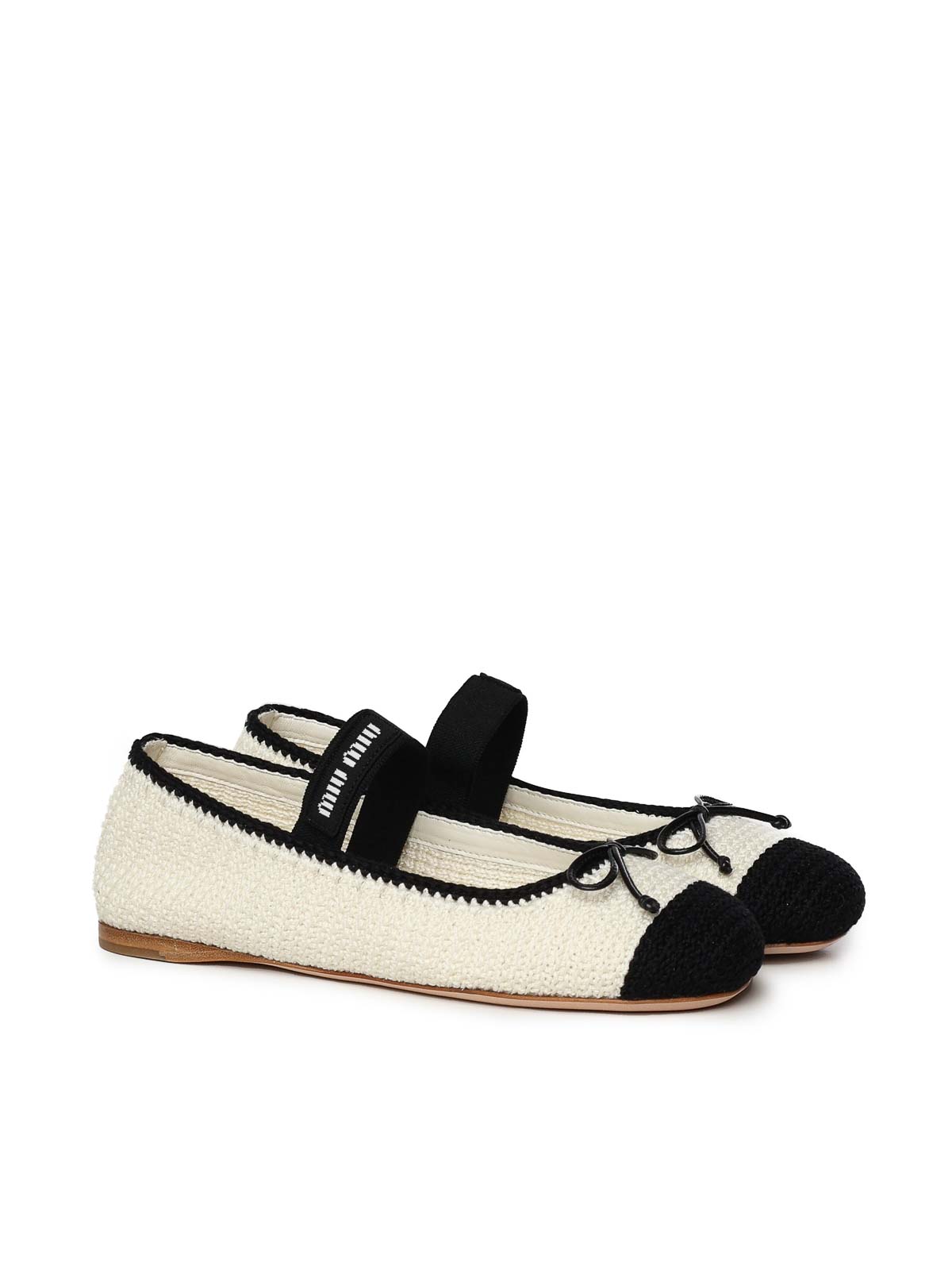 Leather Ballerinas 5F138E2CQ2F0A72 (MIU MIU / フラットシューズ ) | MIU MIU (ミュウミュウ)(1)