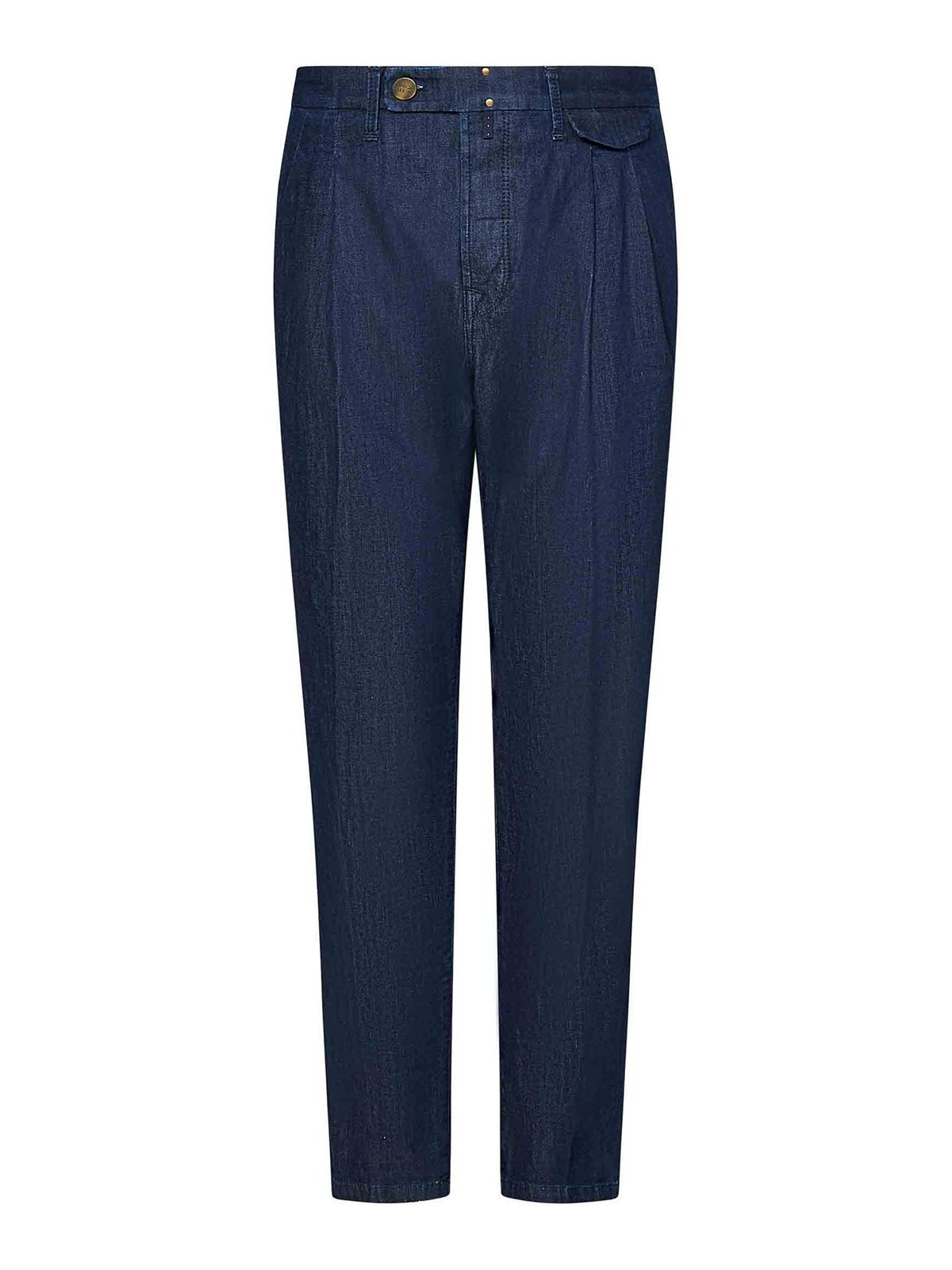 Blue Cotton Blend Denim Tapered Leg Trousers BDPX000700517W1001 (INCOTEX / ジーンズ ) | INCOTEX (インコテックス)