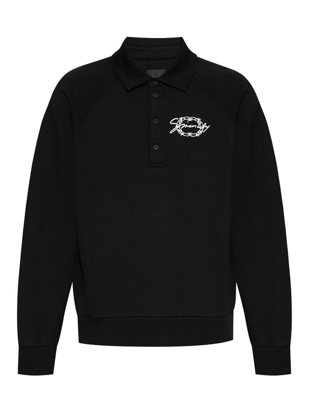 Black Brushed Cotton Polo-Style Sweatshirt BMJ0M53YPK001 (GIVENCHY / スウェット・フーディー ) | GIVENCHY (ジバンシィ)