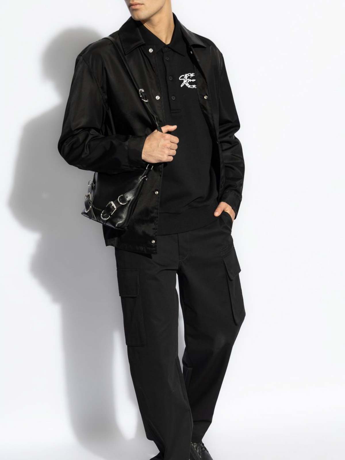 Black Brushed Cotton Polo-Style Sweatshirt BMJ0M53YPK001 (GIVENCHY / スウェット・フーディー ) | GIVENCHY (ジバンシィ)(1)