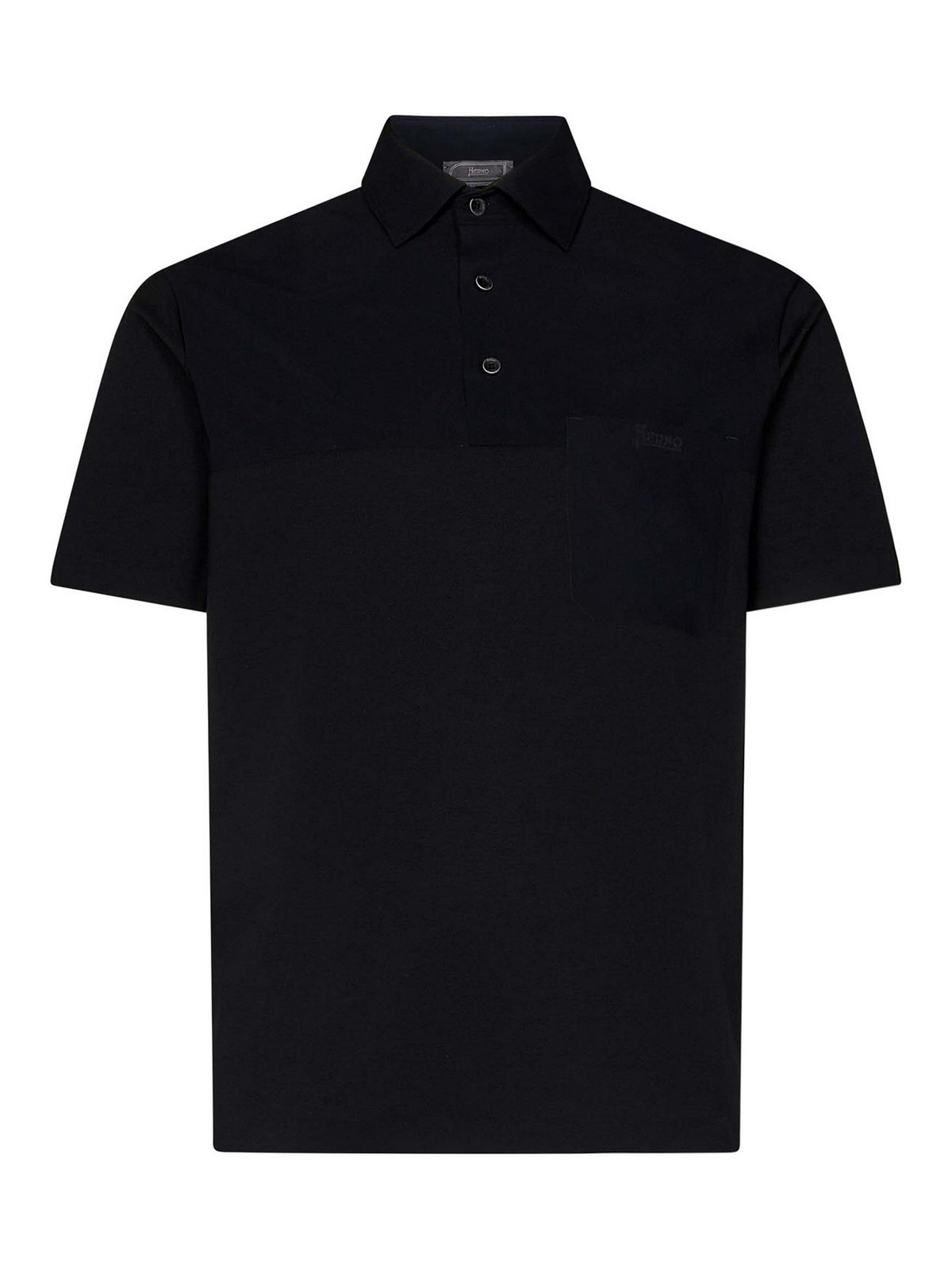 Black Stretch Cotton Polo Shirt JPL00137U520039300 (Herno / ポロシャツ ) | Herno (ヘルノ)