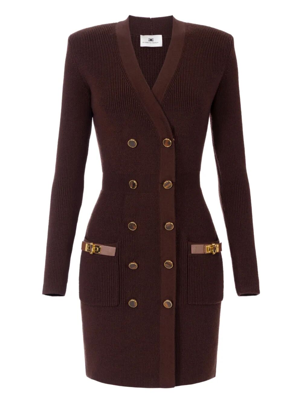 MINI DRESS IN KNIT FABRIC WITH JEWEL DECORATIONS AM04S56E2EA3 (Elisabetta Franchi / ワンピース・ドレス・オールインワン ) | Elisabetta Franchi (エリザベッタ フランキ)