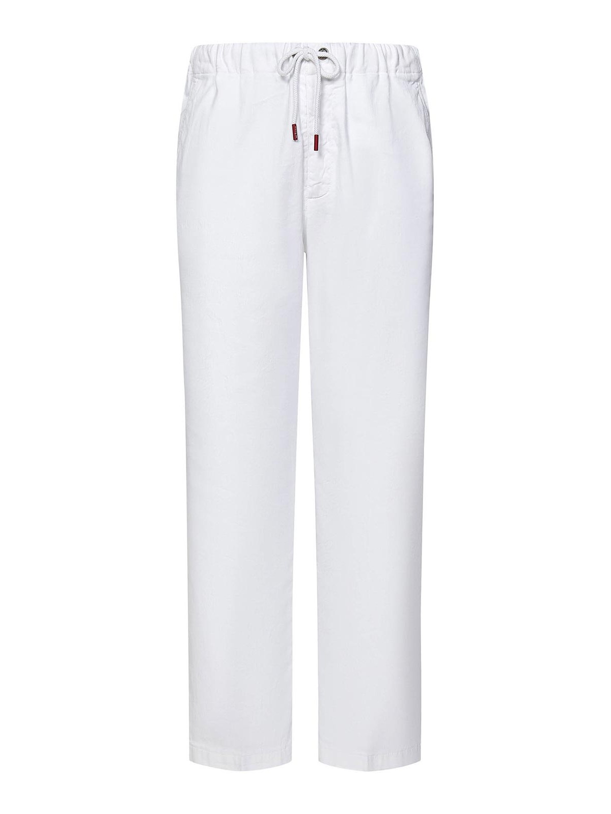 Straight White Stretch Linen UPR003LK0603F14001 (Kiton / パンツ ) | Kiton (キートン)