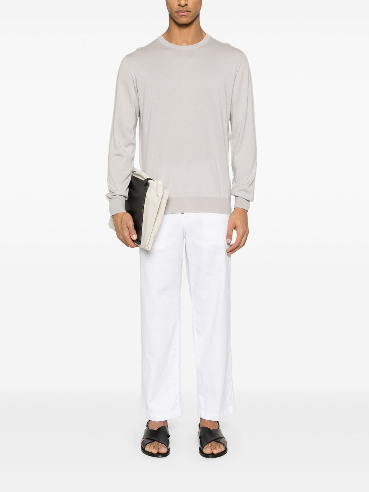 Straight White Stretch Linen UPR003LK0603F14001 (Kiton / パンツ ) | Kiton (キートン)(1)