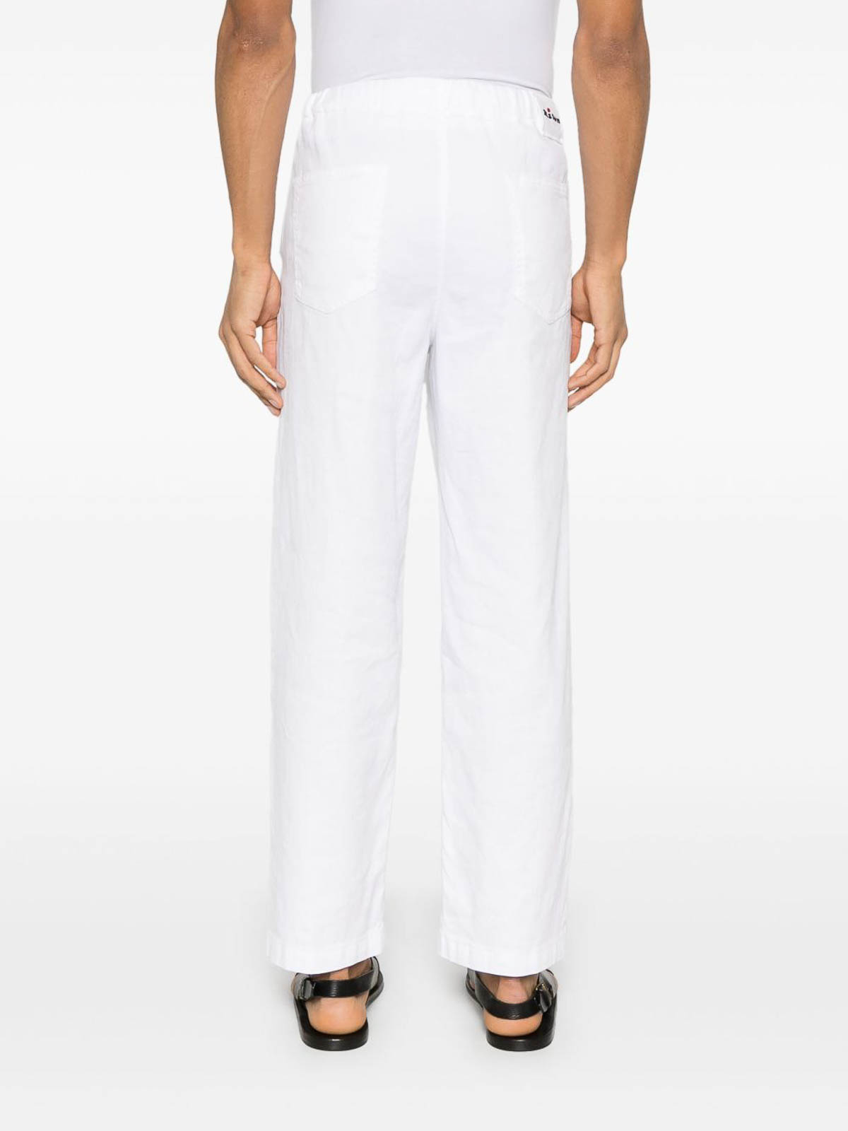 Straight White Stretch Linen UPR003LK0603F14001 (Kiton / パンツ ) | Kiton (キートン)(2)