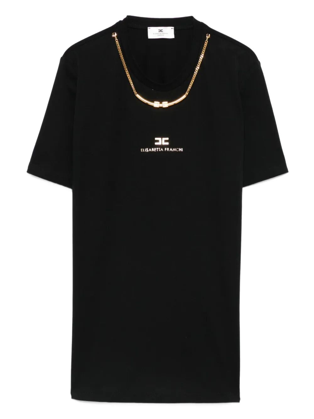 COTTON JERSEY T-SHIRT WITH NECKLACE MA02856E2110 (Elisabetta Franchi / Tシャツ・カットソー ) | Elisabetta Franchi (エリザベッタ フランキ)