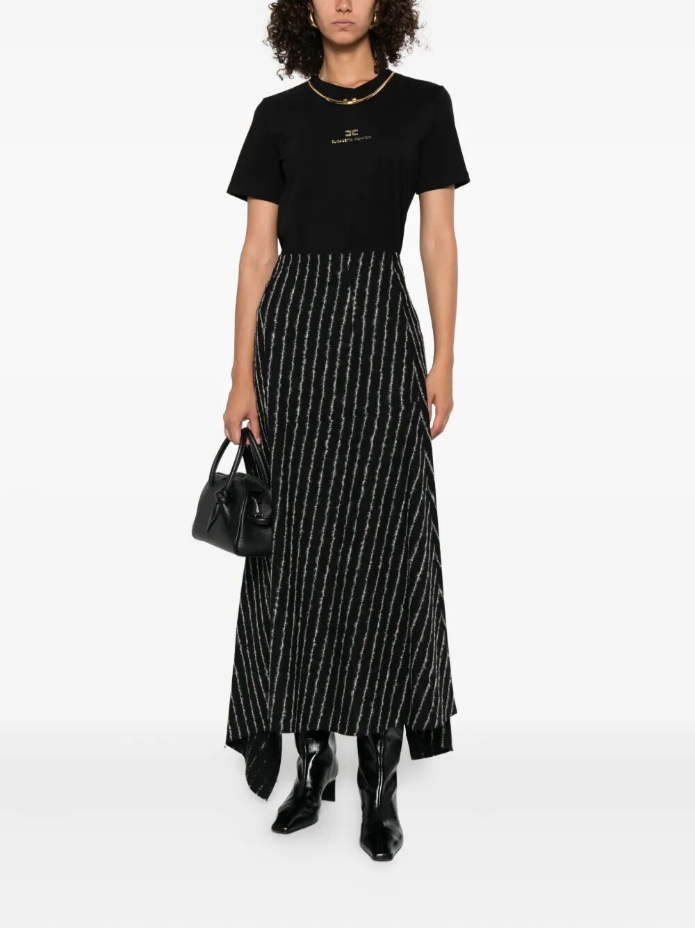 COTTON JERSEY T-SHIRT WITH NECKLACE MA02856E2110 (Elisabetta Franchi / Tシャツ・カットソー ) | Elisabetta Franchi (エリザベッタ フランキ)(1)