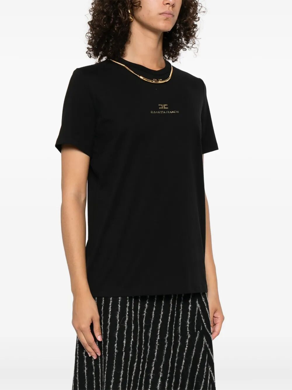 COTTON JERSEY T-SHIRT WITH NECKLACE MA02856E2110 (Elisabetta Franchi / Tシャツ・カットソー ) | Elisabetta Franchi (エリザベッタ フランキ)(4)