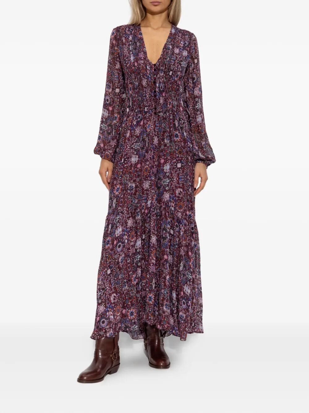 BRIANE LONG PRINTED CREPE DRESS RO0798FAC3J01E86PM (Isabel Marant Étoile / ワンピース・ドレス・オールインワン ) | Isabel Marant Étoile (イザベル マラン エトワール)(2)