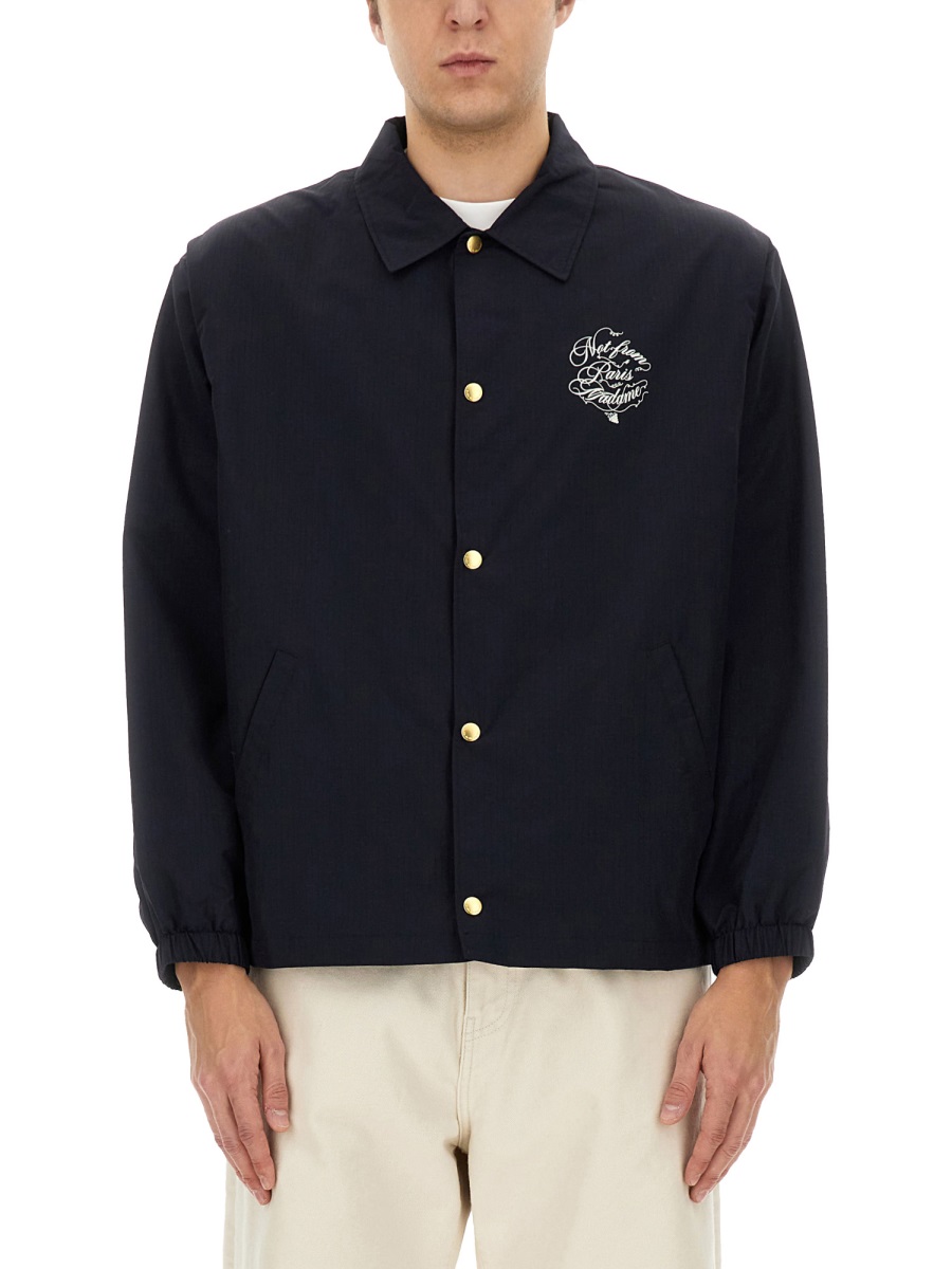 VIGNES SLOGAN PRINT JACKET JT209PA012NAVY (Drôle De Monsieur / カジュアルジャケット ) | Drôle De Monsieur (ドロールドムッシュ)
