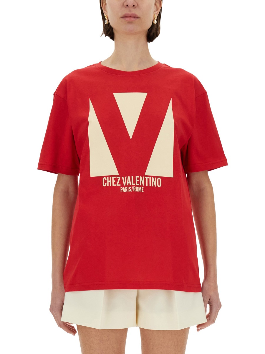 "CHEZ VALENTINO" PRINT T-SHIRT 6B3MG24H95WR9B (Valentino Garavani / Tシャツ・カットソー ) | Valentino Garavani (ヴァレンティノ)