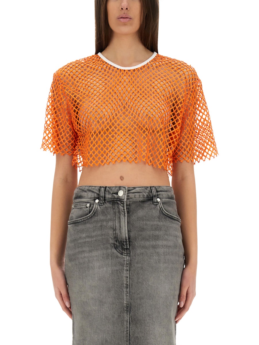 CROPPED MESH TOP 121637270064 (MOSCHINO JEANS / Tシャツ・カットソー ) | MOSCHINO JEANS (モスキーノ ジーンズ)