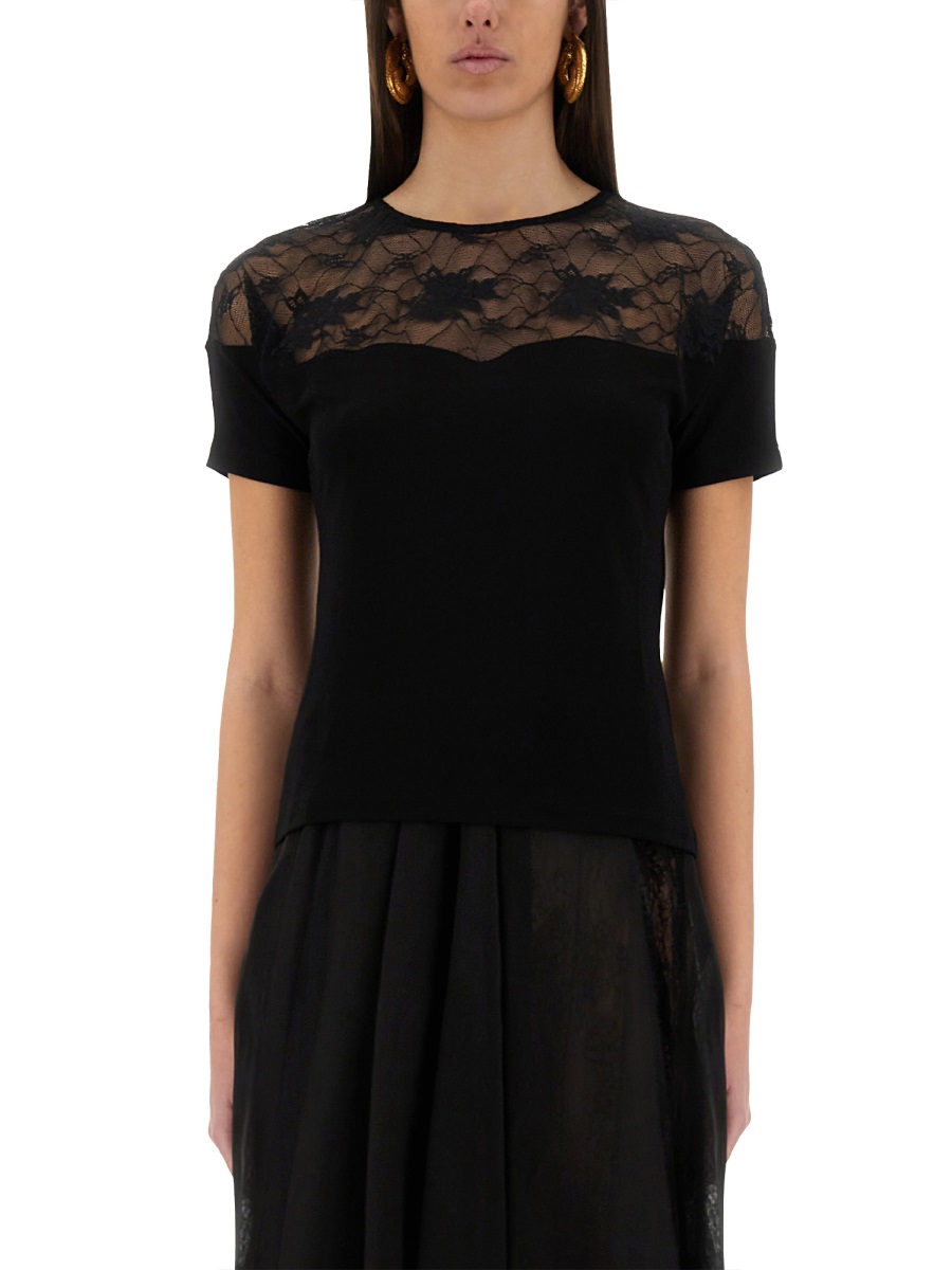 TOP WITH LACE INSERT 25PJTO028VI0532U9000 (NINA RICCI / Tシャツ・カットソー ) | NINA RICCI (ニナ リッチ)