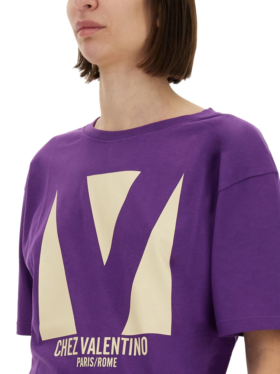 Tシャツ・カットソー VALENTINO \"CHEZ VALENTINO\" PRINT T-SHIRT (6B3MG24H95W A03) VALENTINO 
