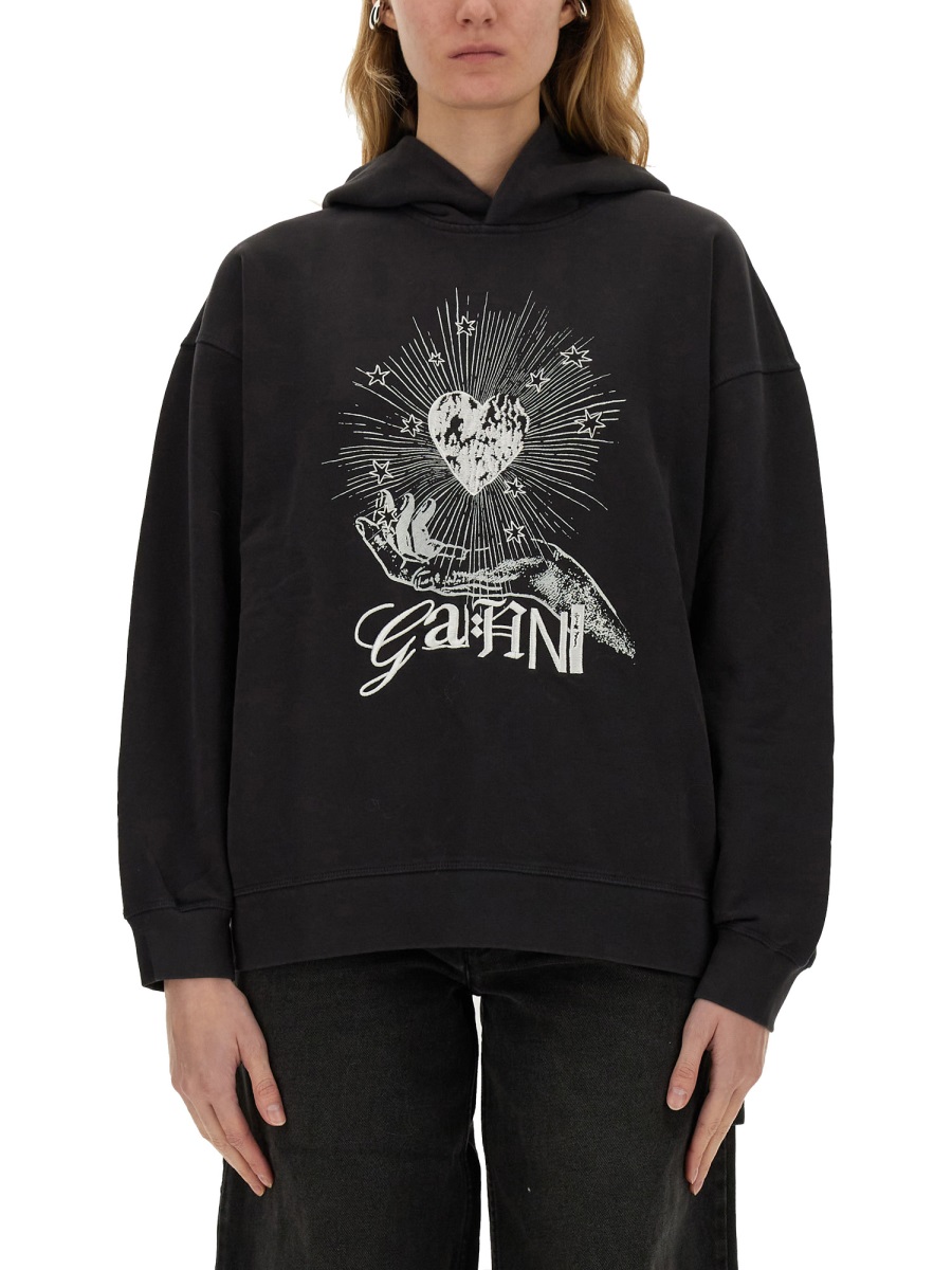 "BLACK ISOLI HEART" HOODIE T4082252 (GANNI / スウェット・フーディー ) | GANNI (ガニー)