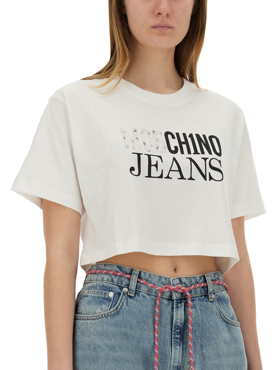 CROPPED T-SHIRT WITH LOGO 070532295001 (MOSCHINO JEANS / Tシャツ・カットソー ) | MOSCHINO JEANS (モスキーノ ジーンズ)(3)
