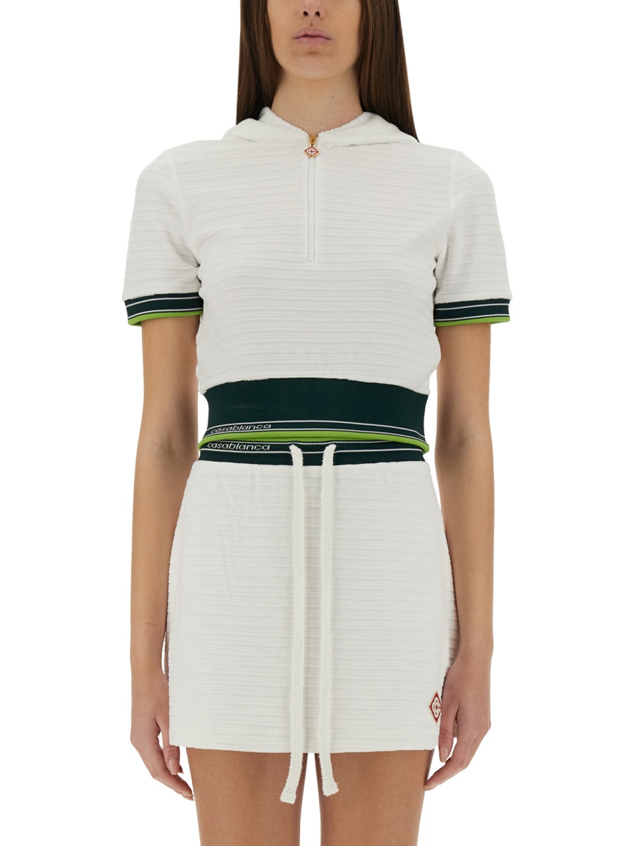 CROPPED TENNIS SHIRT WS25JTP35401WHITE (Casablanca / Tシャツ・カットソー ) | Casablanca (カサブランカ)