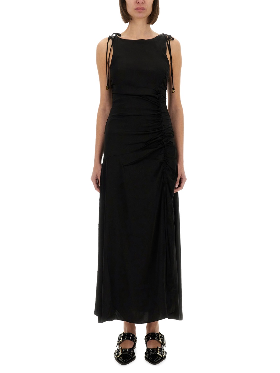 DRAPED SATIN DRESS W0381099 (GANNI / ワンピース・ドレス・オールインワン ) | GANNI (ガニー)