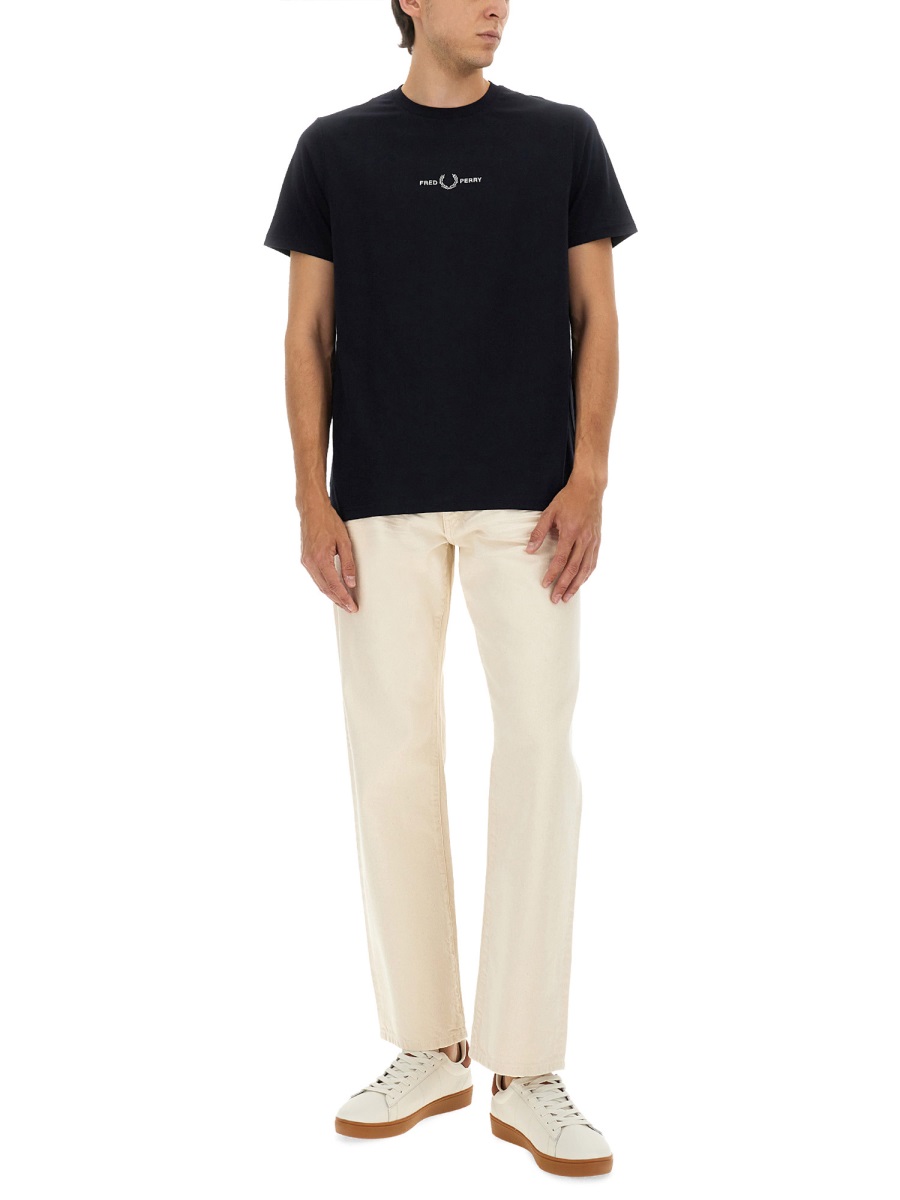 T-SHIRT WITH EMBROIDERED LOGO FPM458054248 (FRED PERRY / Tシャツ・カットソー ) | FRED PERRY (フレッドペリー)(1)