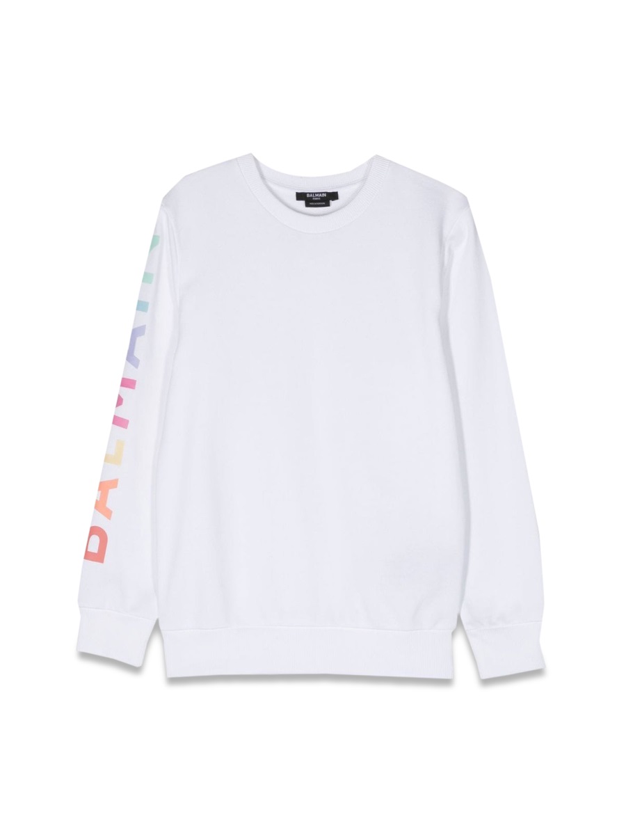 sweatshirt crewneck logo on sleeve BS4P00KZ0001100 (Balmain / スウェット・フーディー ) | Balmain (バルマン)