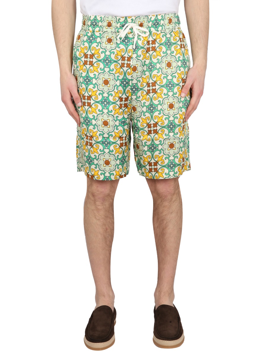 BERMUDA FAIENCE BS122VI004GREEN (Drôle De Monsieur / ショートパンツ ) | Drôle De Monsieur (ドロールドムッシュ)