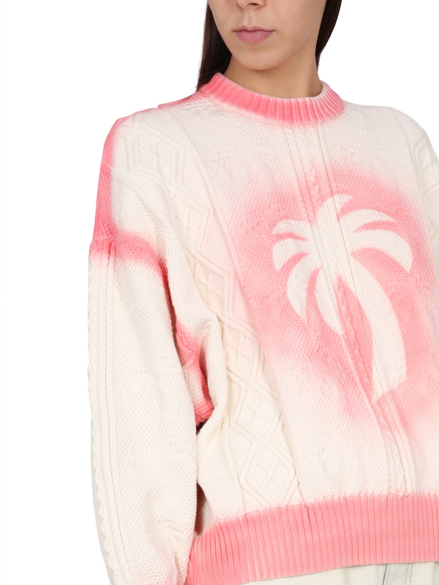 PATENT LEATHER EFFECT PALM SWEATER PWHE042S23KNI0010330 (Palm Angels / ニット・セーター・カーディガン ) | Palm Angels (パームエンジェルス)(3)
