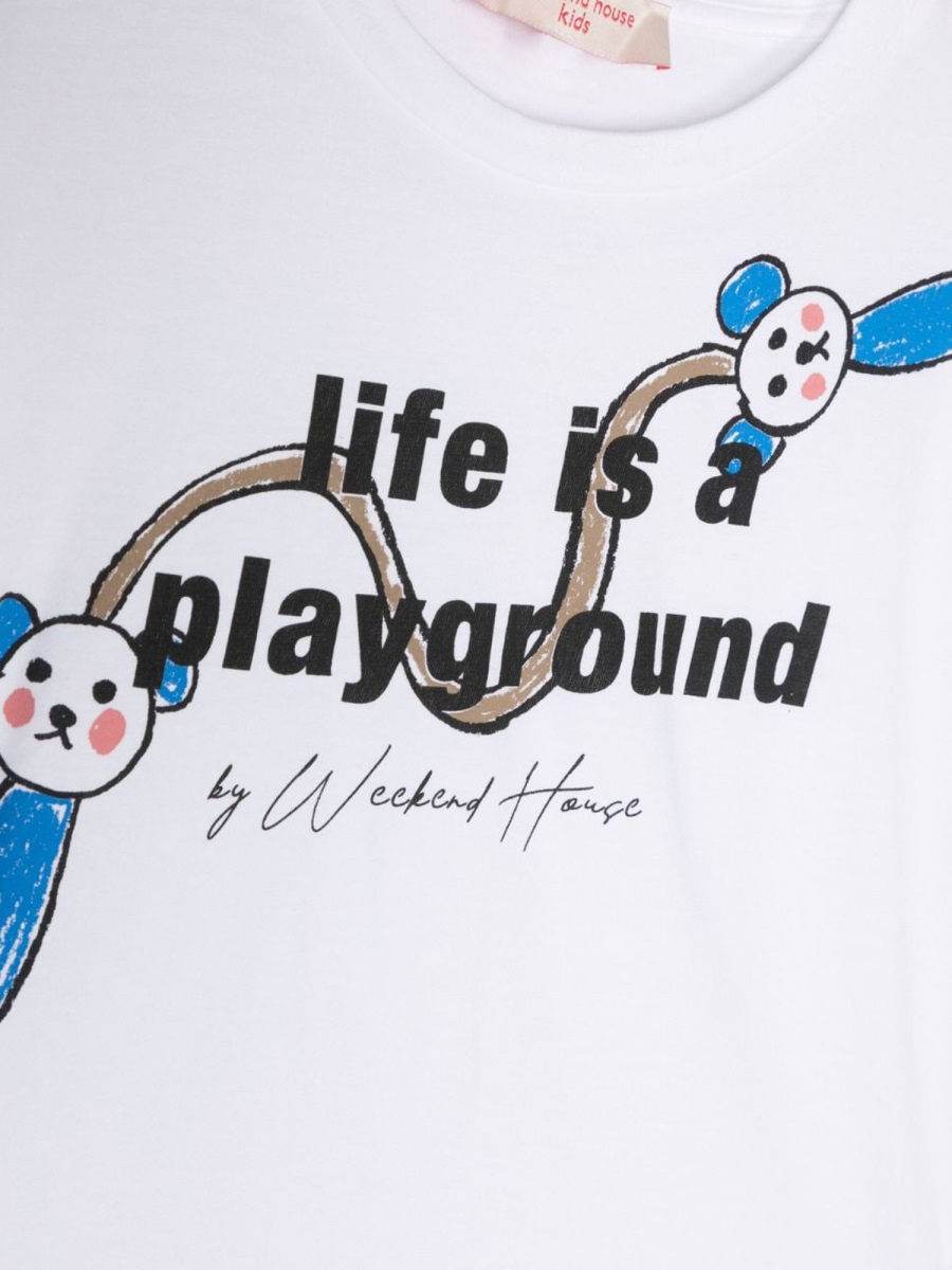 life is a plaground t-shirt 725KWHITE (weekend house kids / Tシャツ・カットソー ) | weekend house kids (ウイークエンド ハウス キッズ)(2)