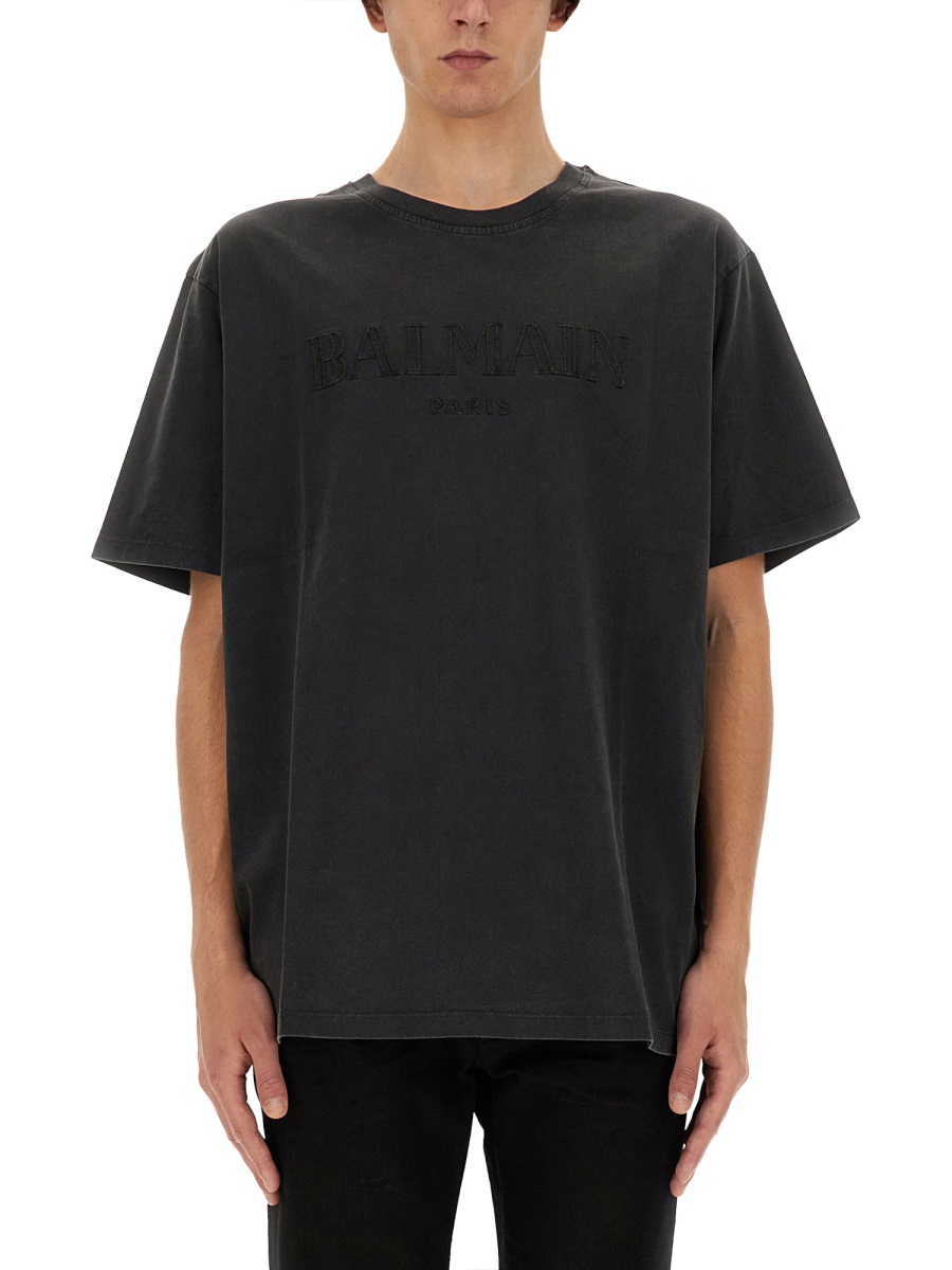 T-SHIRT WITH LOGO DH1EG010BC72YGD (Balmain / Tシャツ・カットソー ) | Balmain (バルマン)