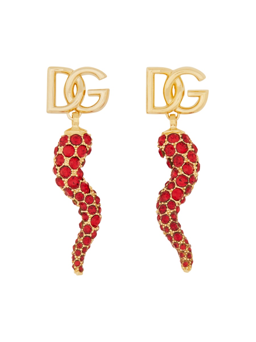 EARRING WITH LOGO AND CORNET WEQ6C6W1111ZOO00 (Dolce & Gabbana / ピアス・イヤリング ) | Dolce & Gabbana (ドルチェガッバーナ)