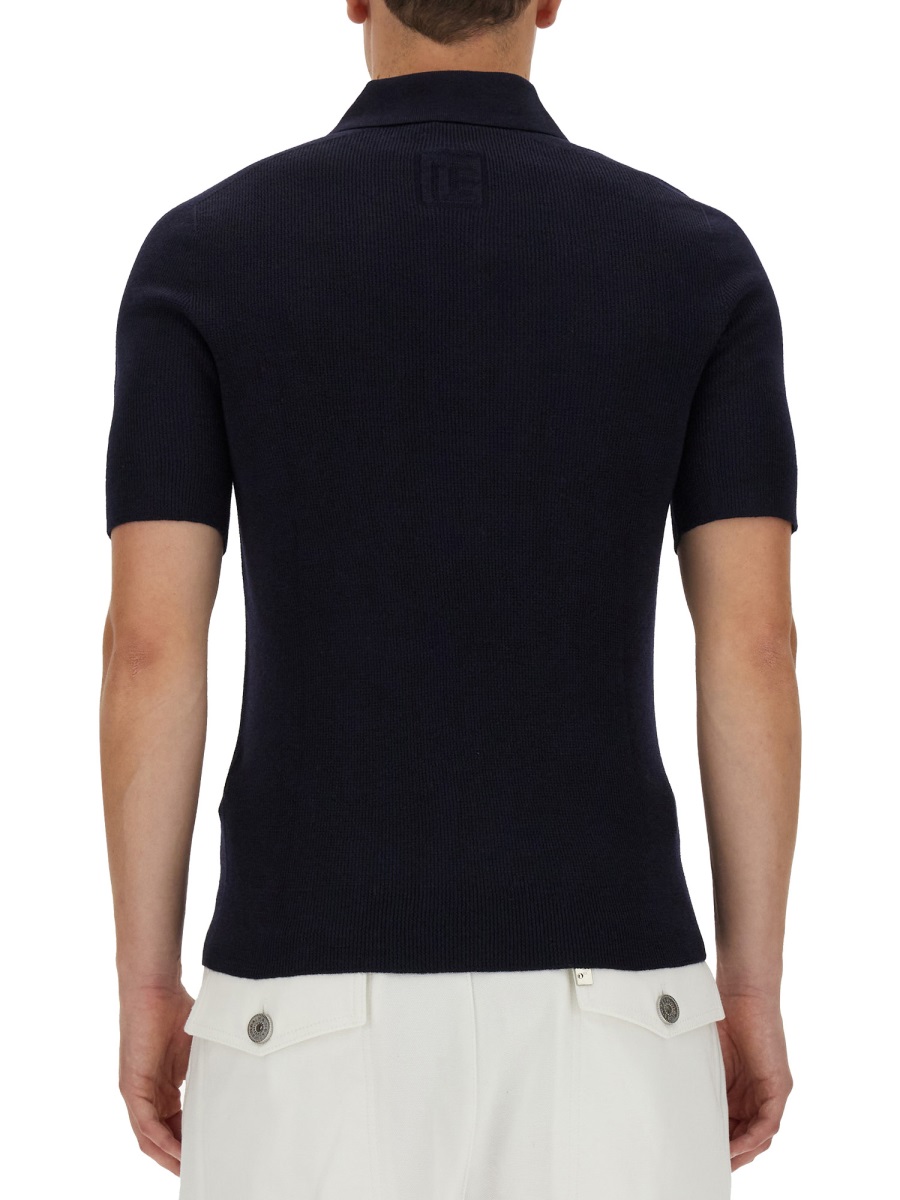 BALMAIN バルマン ポロ シャツ Monogrammed polo shirt black black - Men | BALMAIN