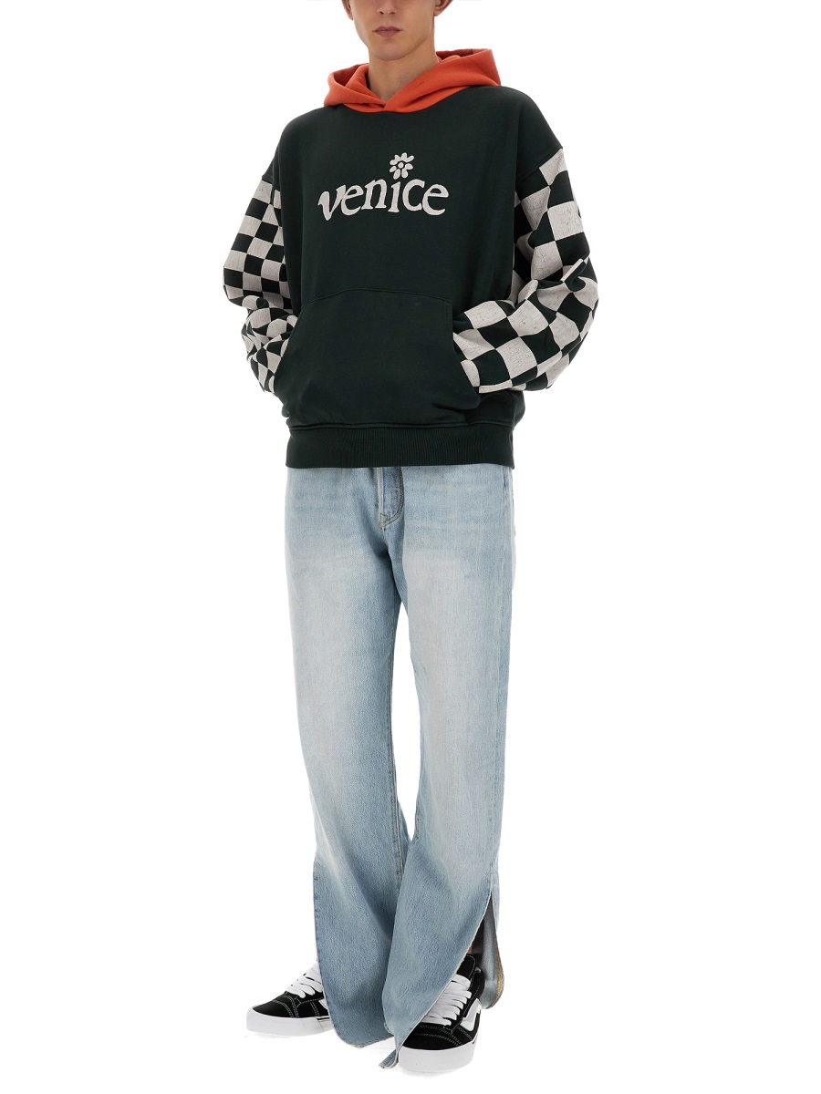 "VENICE" SWEATSHIRT ERL08T021BLACKCHECKER (ERL / スウェット・フーディー ) | ERL (イーアールエル)(1)