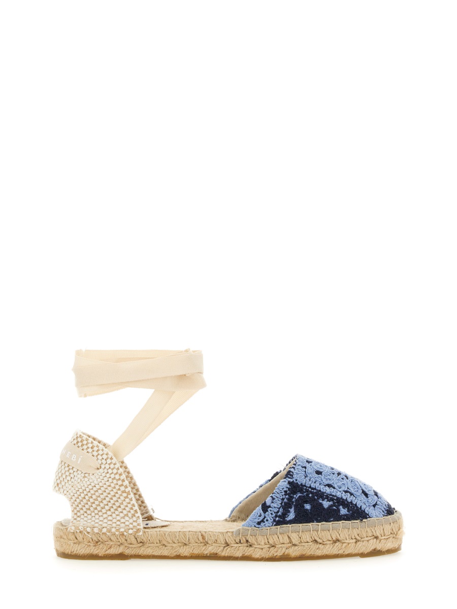 ESPADRILLES FLAT G04P0COTTONCROCHETINDIGOANDNAVYBLUE (MANEBI / フラットシューズ ) | MANEBI (マネビ)