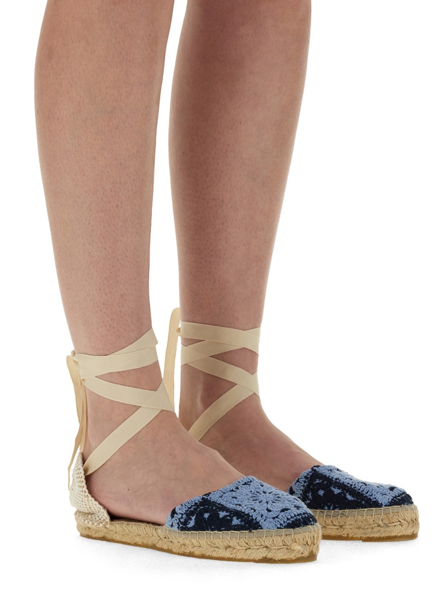 ESPADRILLES FLAT G04P0COTTONCROCHETINDIGOANDNAVYBLUE (MANEBI / フラットシューズ ) | MANEBI (マネビ)(1)