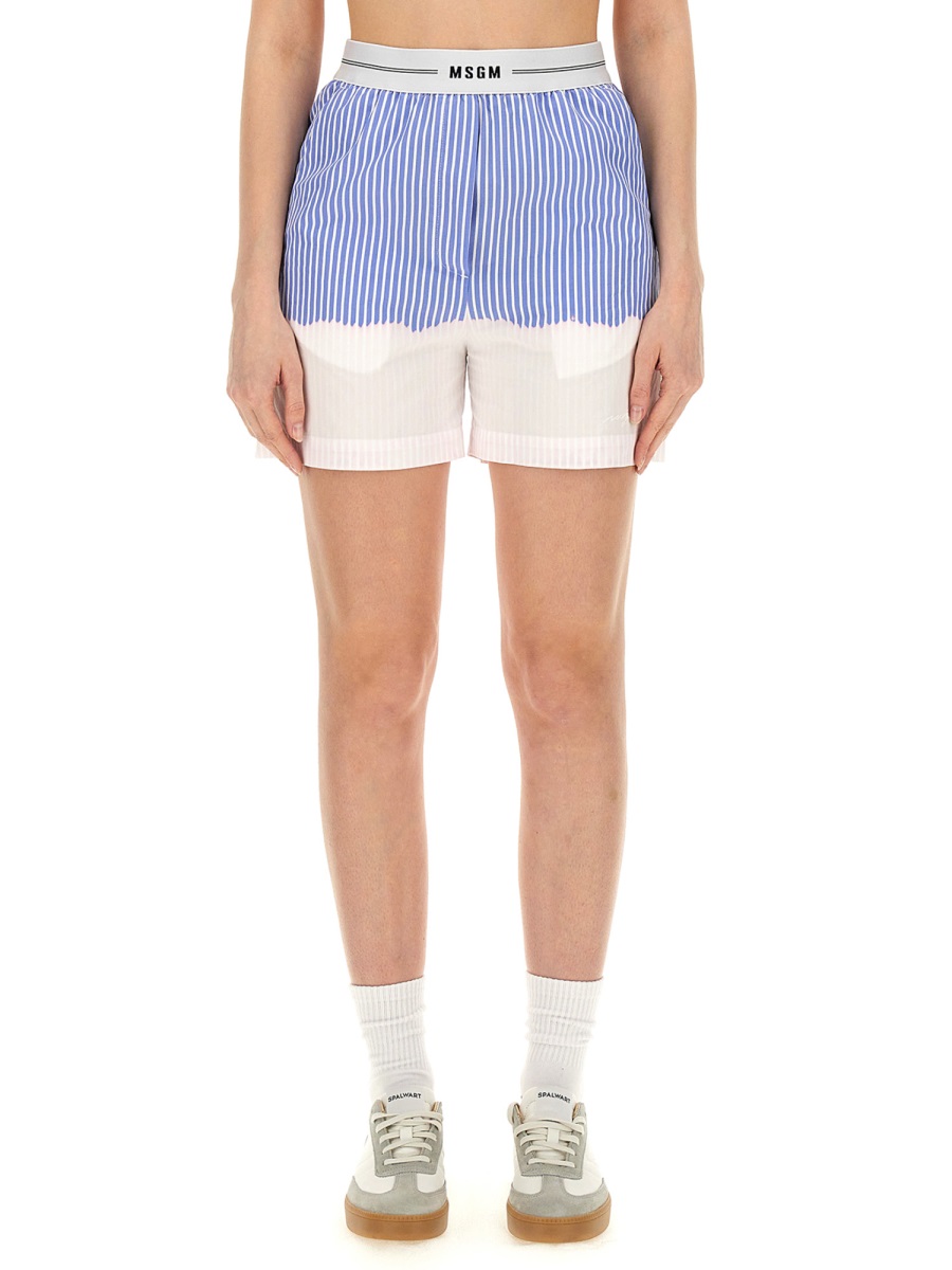 SHORTS WITH LOGO BAND 3641MDB09LX24710484 (MSGM / ショートパンツ ) | MSGM (エムエスジーエム)