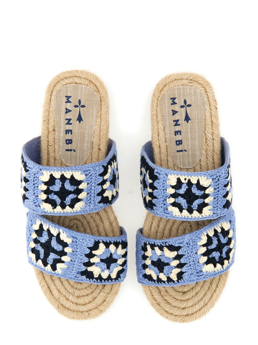 SANDALO "JUTE" P43Y0COTTONCROCHETINDIGOANDNAVYBLUETWOBANDS (MANEBI / フラットシューズ ) | MANEBI (マネビ)(3)