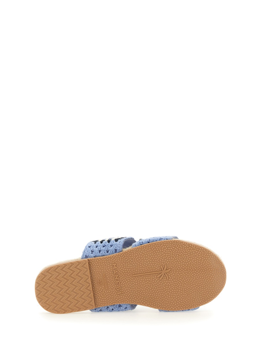 SANDALO "JUTE" P43Y0COTTONCROCHETINDIGOANDNAVYBLUETWOBANDS (MANEBI / フラットシューズ ) | MANEBI (マネビ)(4)