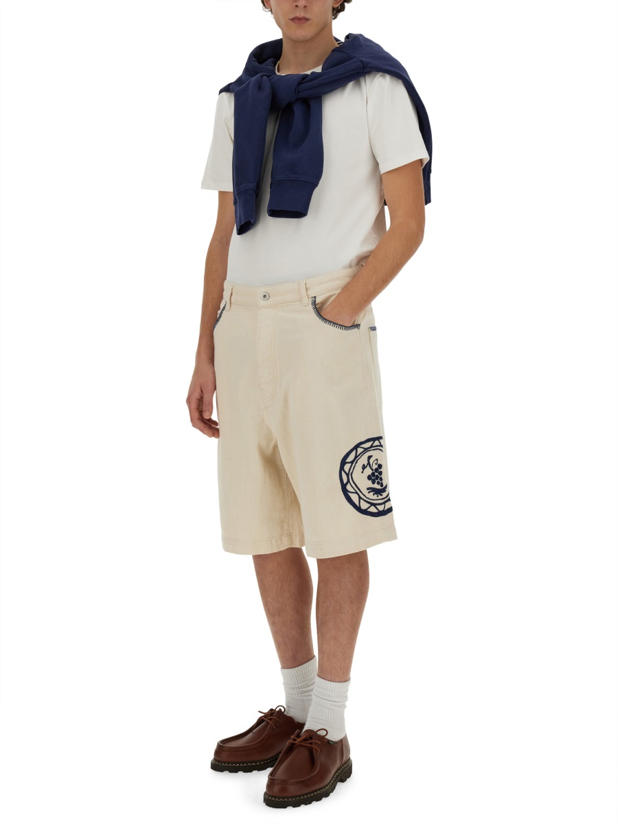 COTTON BERMUDA SHORTS BS127CO119ECRU (Drôle De Monsieur / ショートパンツ ) | Drôle De Monsieur (ドロールドムッシュ)(1)