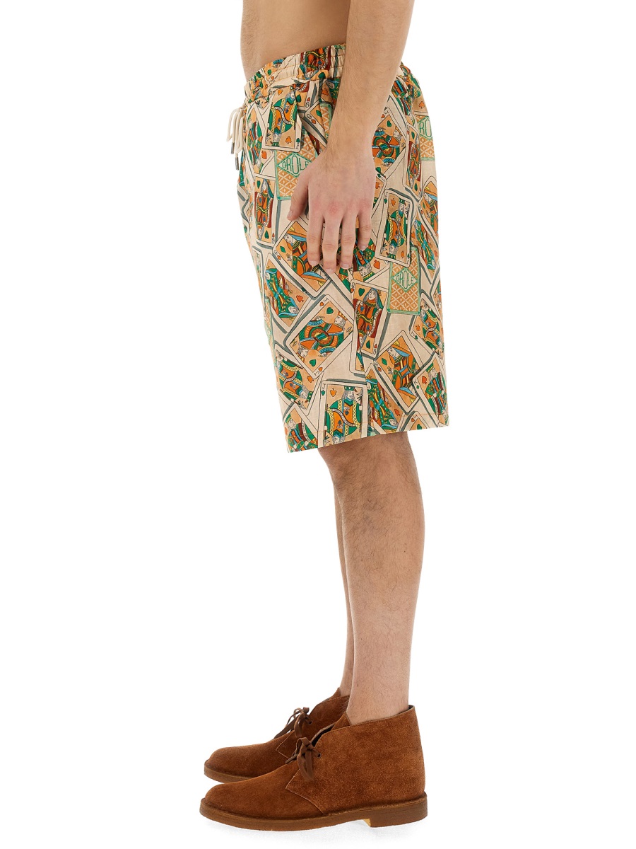 BERMUDA SHORTS WITH PRINT BS138LI002PEACH (Drôle De Monsieur / ショートパンツ ) | Drôle De Monsieur (ドロールドムッシュ)(3)