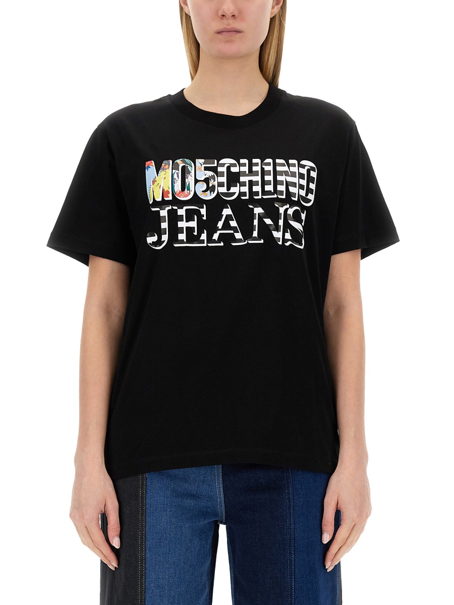 T-SHIRT WITH LOGO 070337622555 (MOSCHINO JEANS / Tシャツ・カットソー ) | MOSCHINO JEANS (モスキーノ ジーンズ)