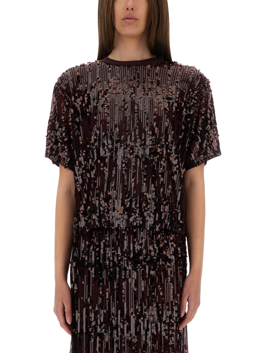 "JULI" TOP WITH SEQUINS 24349C6186 (BAUM UND PFERDGARTEN / Tシャツ・カットソー ) | BAUM UND PFERDGARTEN (バウム ウンド ヘルガーデン)
