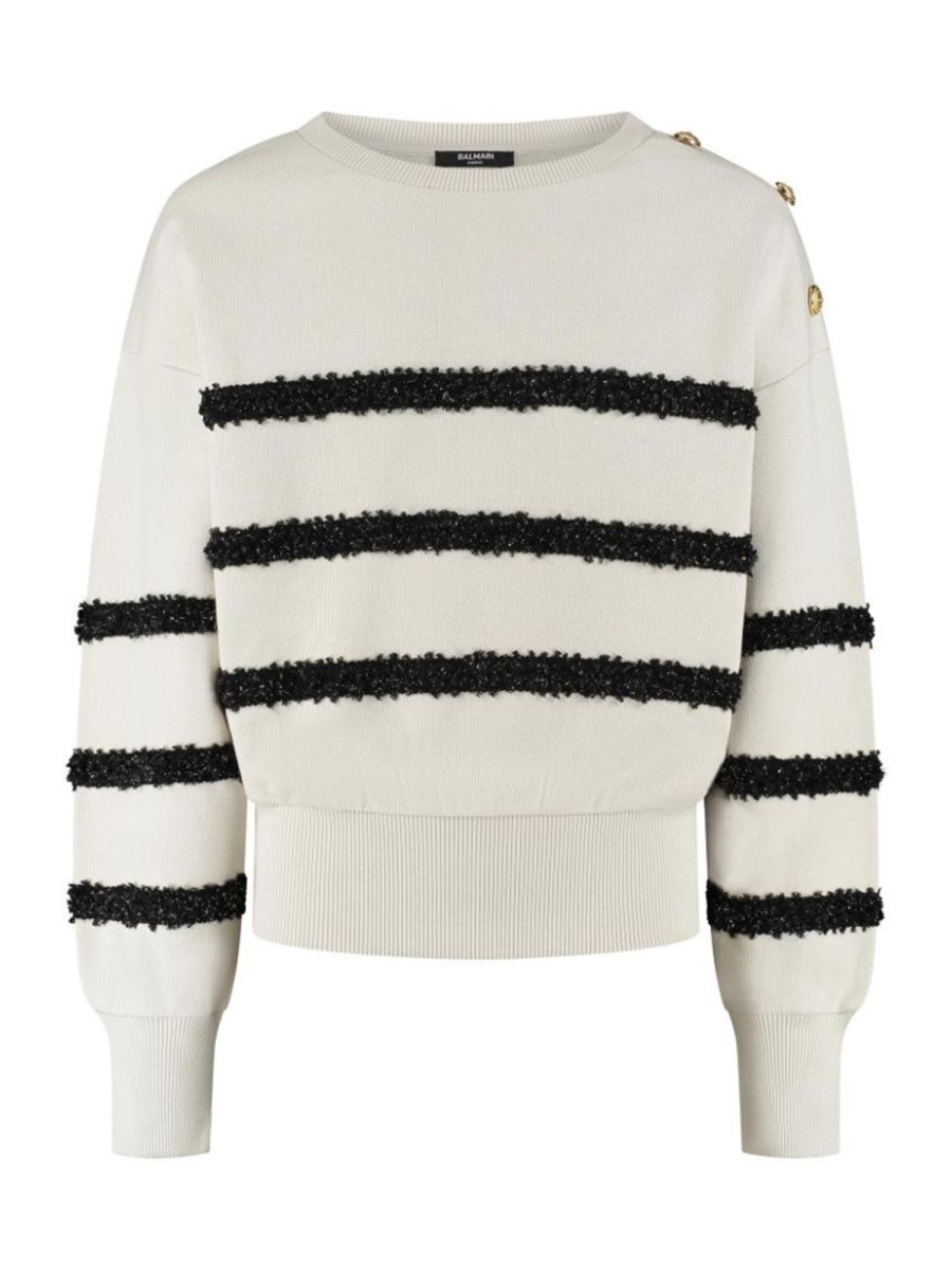 STRIPED SWEATER BX4A20KZ3183107OR (Balmain / ニット・セーター・カーディガン ) | Balmain (バルマン)