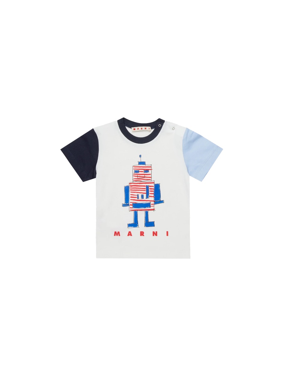 T-SHIRT WITH "ROBOT" LOGO M01528BM00RF0M114 (Marni / Tシャツ・カットソー ) | Marni (マルニ)