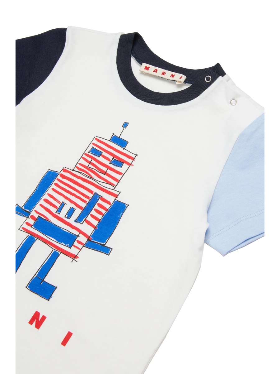 T-SHIRT WITH "ROBOT" LOGO M01528BM00RF0M114 (Marni / Tシャツ・カットソー ) | Marni (マルニ)(2)