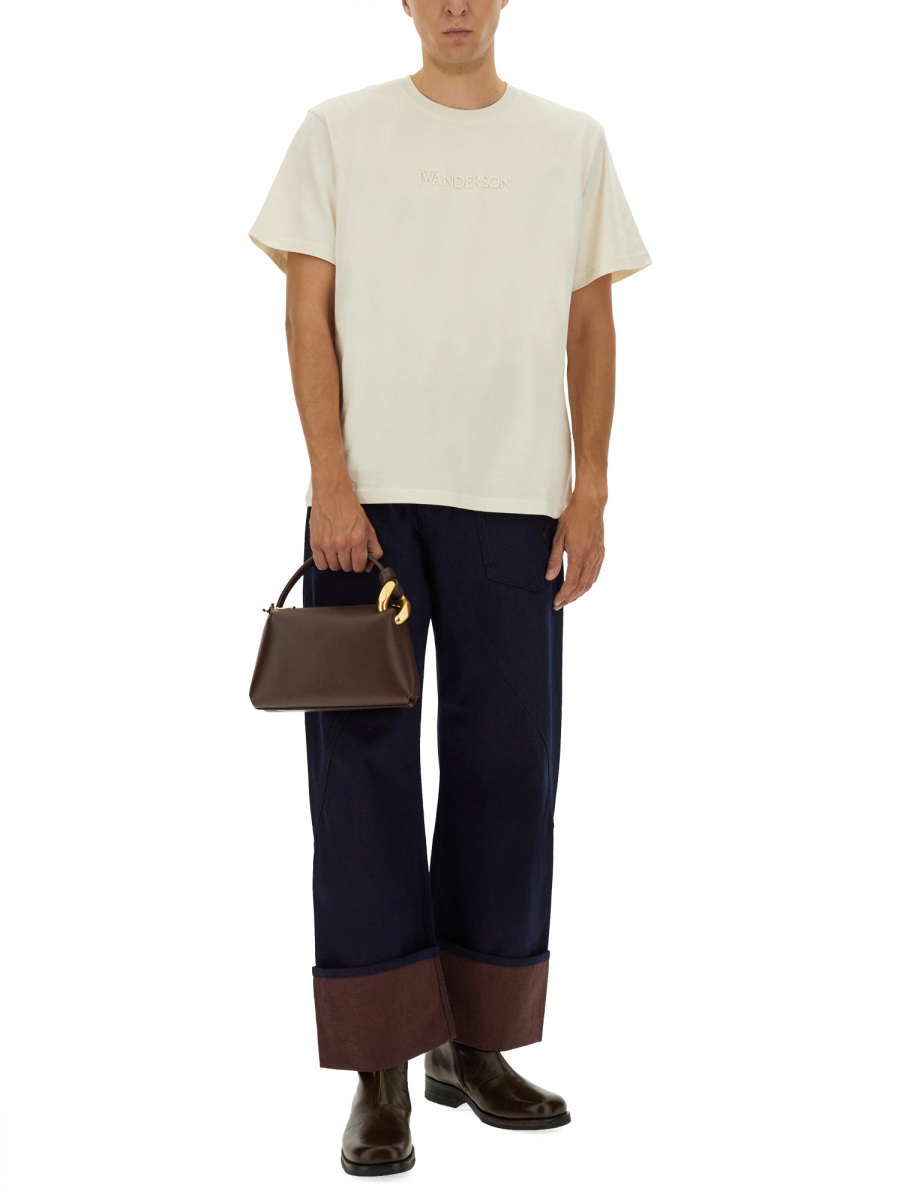 Tシャツ・カットソー J W ANDERSON FW25 (JT0258 PG1510002) T-SHIRT WITH EMBROIDERED LOGO (JW Anderson/Tシャツ