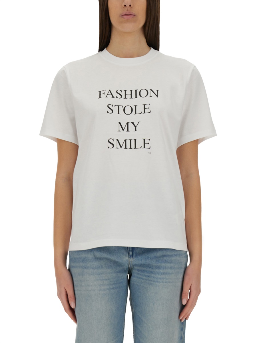 T-SHIRT WITH PRINT 1322JTS004130AWHITEFASHIONSTOLEMYSMILE (VICTORIA BECKHAM / Tシャツ・カットソー ) | VICTORIA BECKHAM (ヴィクトリア ベッカム)