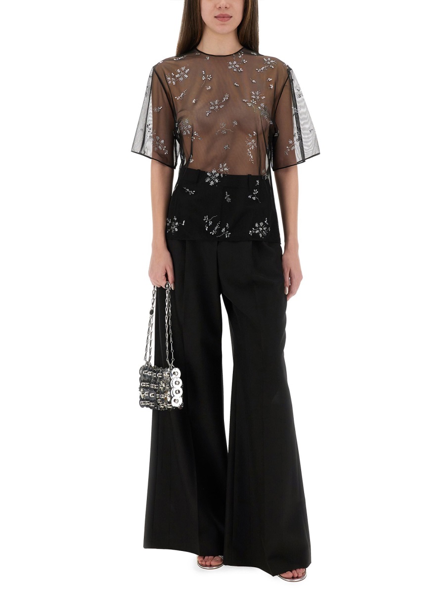 Tシャツ・カットソー Rabanne FW25 (25ACTO113PA0210 P001) TRANSPARENT TOP WITH APPLICATIONS 25ACTO113PA0210P001(T