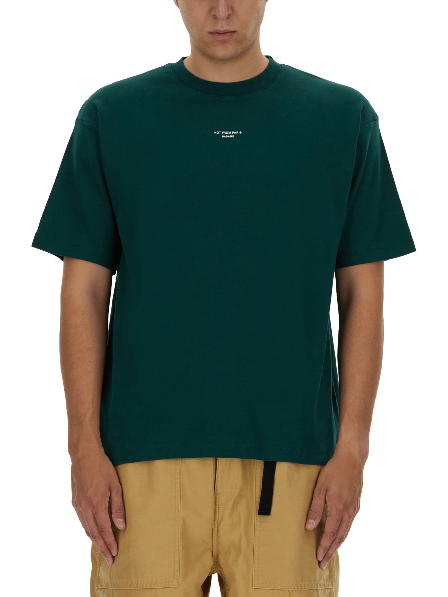 "SLOGAN" T-SHIRT TS202CO002DARKGREEN (Drôle De Monsieur / Tシャツ・カットソー ) | Drôle De Monsieur (ドロールドムッシュ)