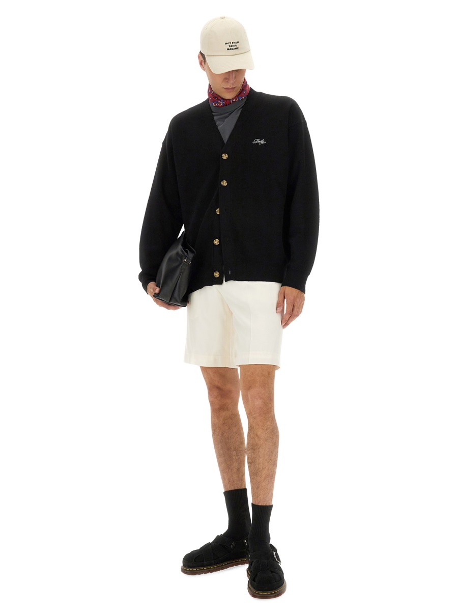 CARDIGAN WITH LOGO EMBROIDERY CA123WO007BLACK (Drôle De Monsieur / ニット・セーター・カーディガン ) | Drôle De Monsieur (ドロールドムッシュ)(1)