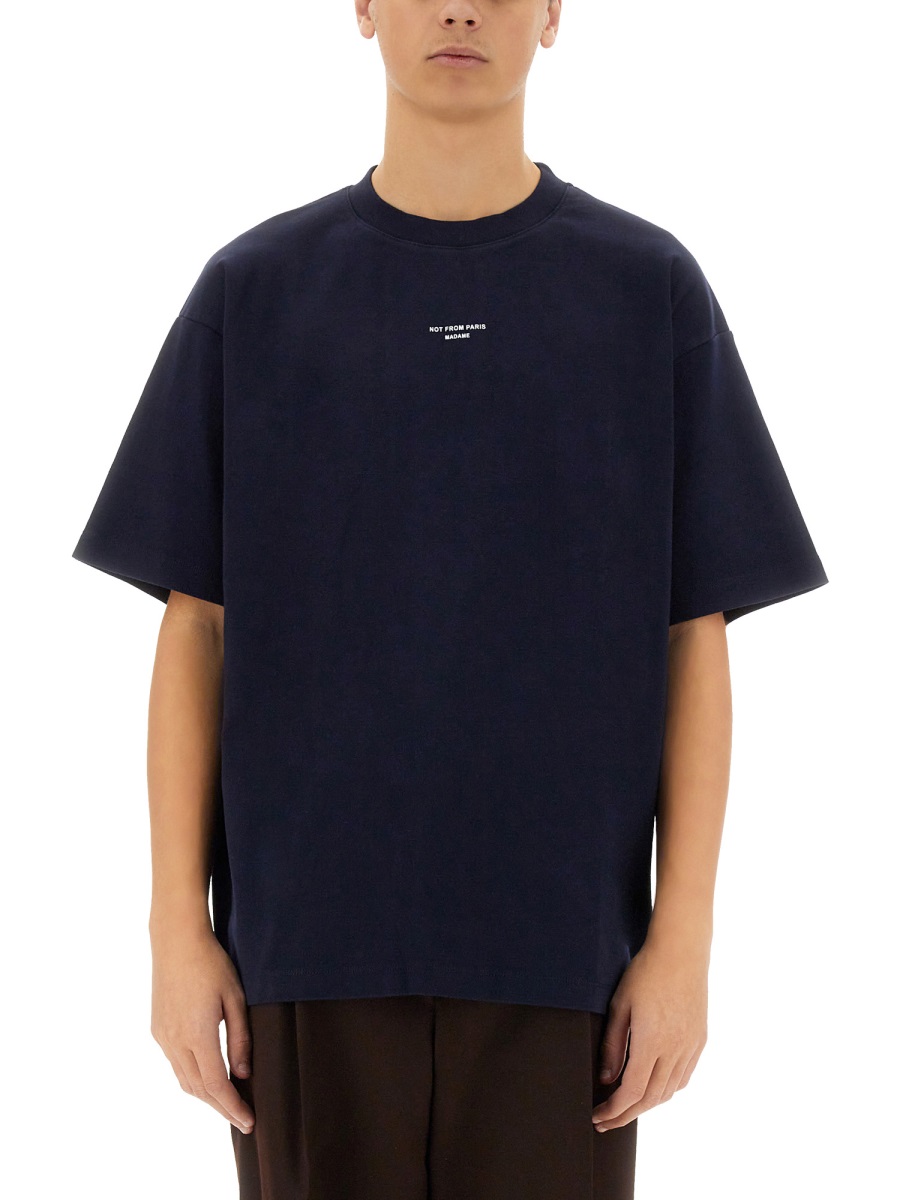 "SLOGAN" T-SHIRT TS202CO002NAVY (Drôle De Monsieur / Tシャツ・カットソー ) | Drôle De Monsieur (ドロールドムッシュ)