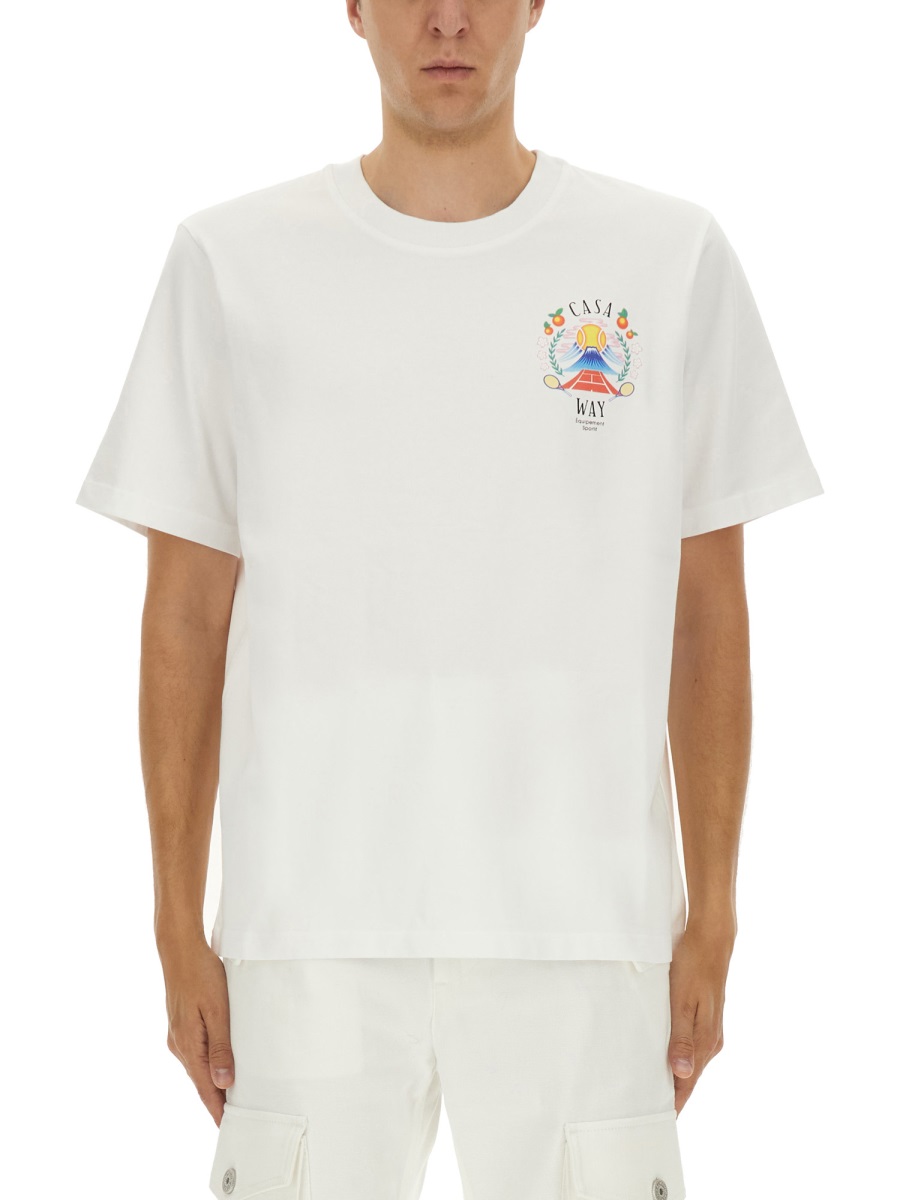 T-SHIRT WITH PRINT MPF25JTS00108WHITEJERSEY (Casablanca / Tシャツ・カットソー ) | Casablanca (カサブランカ)